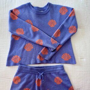 Beach Riot Little Beach Sweater and Little Balboa Shorts Outfit - Girls Size 7-8